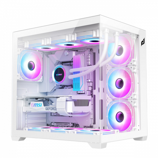 Vỏ Case Máy Tính EDRA ECS1504 White (ATX, No Fan, Max 10 Fan, Rad 360, USB-C)