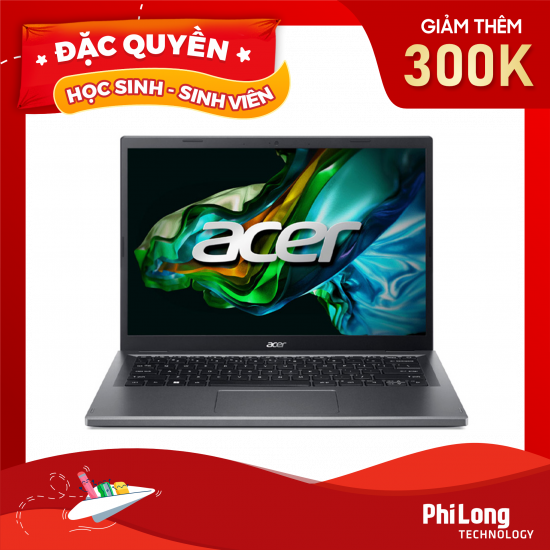 Laptop ACER Aspire 5 A515-58P-351N (Intel Core i3-1305U, RAM 16GB, SSD 512GB, Intel UHD, Màn Hình 15.6 inch FHD, Windows 11, Xám)