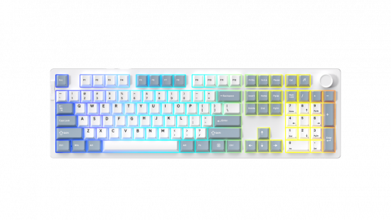 Bàn Phím Cơ Không Dây DareU EK106 PRO Haze Blue - DareU Cloud Switch (3 mode, PBT Keycap, Hotswap 5-pin, LED RGB)