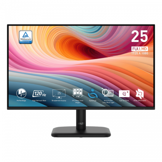Màn Hình 24.5inch Msi Pro MP251L E2 (FullHD, IPS, 120Hz, 1ms, HDMI, VGA, Màu Đen)