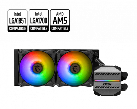Tản nhiệt nước AIO CPU MSI MAG CORELIQUID M240 Black (LGA 1851/1700/1200/115x/20xx, AM5/AM4/TR4)