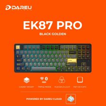 Bàn phím cơ không dây DareU EK87 PRO Black Golden - DareU Cloud Switch (87 phím, 3 mode, PBT Keycap, Hotswap LED RGB)