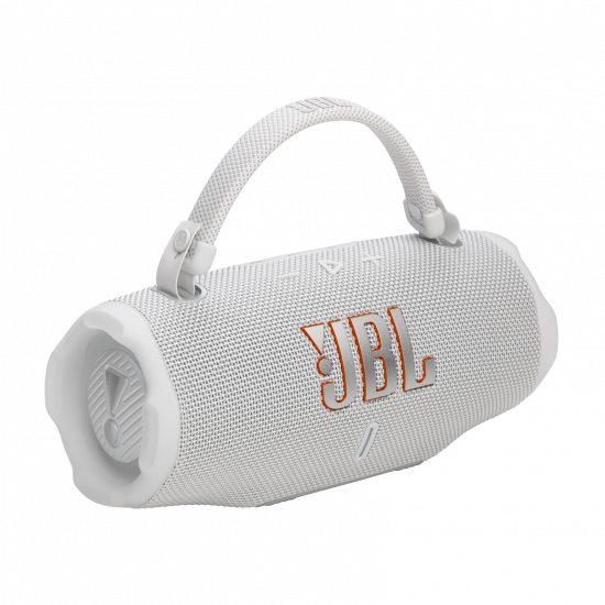 Loa Di Động JBL Charge 6 Màu Trắng (30W, Pin 28h, Chống Nước IP68, Bluetooth 5.4, Auracast, Có Quai Xách, Chính Hãng)