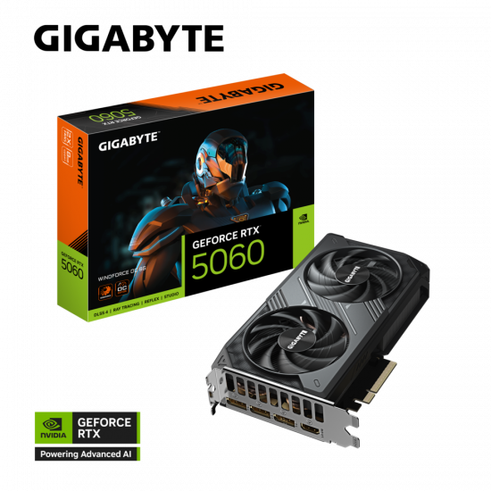 Card Màn Hình Gigabyte GeForce RTX 5060 WINDFORCE OC 8G GDDR7 (GV-N5060WF2OC-8GD)