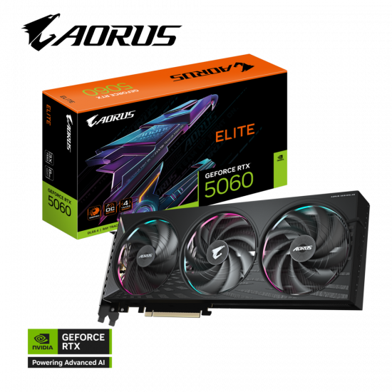 Card Màn Hình Gigabyte AORUS GeForce RTX 5060 ELITE 8G GDDR7 (GV-N5060AORUS E-8GD)
