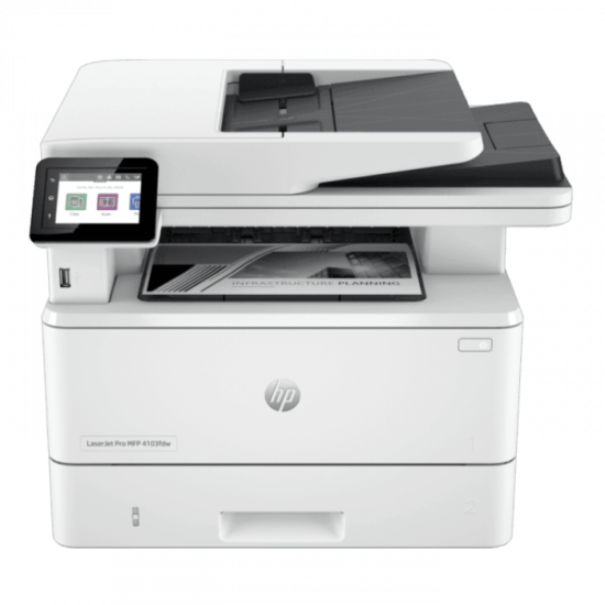 Máy In Laser Trắng Đen Đa Năng HP LaserJet Pro MFP 4103FDW (2Z629A) (In A4 Hai Mặt, Scan, Copy, Fax, Cổng Kết Nối LAn + Wifi)