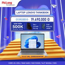Laptop Lenovo ThinkBook 14 G7 IML 21MR006WVN (Core Ultra 5 125U, RAM 16GB, SSD 512GB, Màn Hình 14 inch IPS WUXGA, NoOS, Màu Xám)