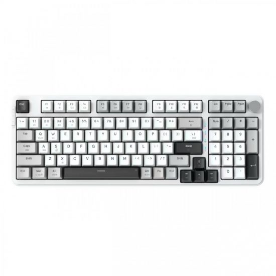 Bàn Phím Cơ Không Dây EDRA EK398W White - Blueberry Switch (3 mode, PBT Keycaps, Hotswap, RGB)