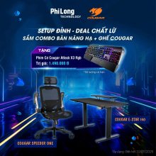Combo Bàn Nâng Hạ + Ghế Công Thái Học COUGAR (COUGAR E-STAR 140, Cougar Speeder One)
