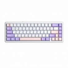 Bàn Phím Cơ Không Dây AULA F65 Tím - Trắng - Hồng Nimbus V3 Switch (67 phím, 3 mode, PBT Keycaps, Mạch xuôi, Hotswap)