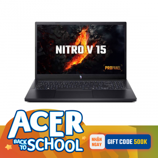 Laptop Acer Gaming Nitro V 15 ProPanel ANV15-41-R0Y4 (AMD R7-7735HS, RAM 16GB, SSD 512GB, RTX 4050 6GB, Màn Hình 15.6 inch FHD 180Hz, Windows 11, Màu Đen)