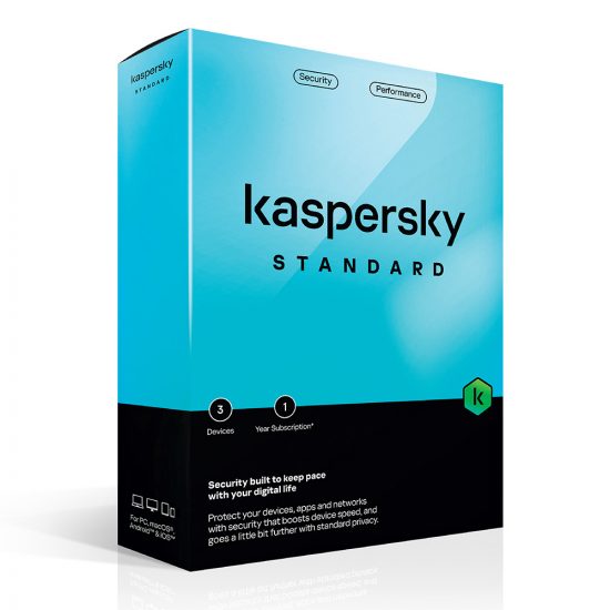 Phần Mềm Diệt Virus Kaspersky Standard 3 Thiết Bị, 1 Năm