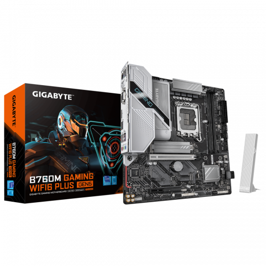Mainboard Gigabyte B760M GAMING WIFI6 PLUS GEN5 (LGA 1700, 2x DDR5, HDMI, Displayport, VGA, M.2 PCIe 4.0, LAN 2.5G)