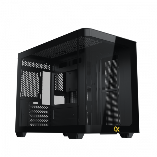 Vỏ case Xigmatek ALPHA PANO M Black - EN46193 (m-ATX, Kính cong, Chưa bao gồm fan, Max 9 fan, Rad 360)