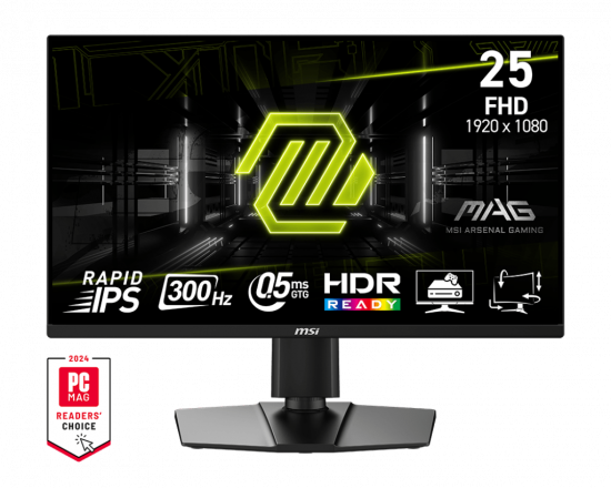 Màn Hình Gaming 24.5 inch MSI MAG 255PXF (Rapid IPS, FHD, 300Hz, 0.5ms, HDMI, DisplayPort)