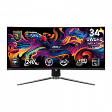 Màn Hình Cong MSI 34inch MPG 341CQPX QD-OLED (UWQHD, OLED, 240Hz, HDMI, DisplayPort, USb Type C, Màu Đen)