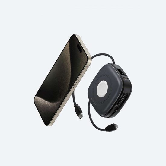 Pin Sạc Dự Phòng Không Dây Mazer 4in1 15W 10.000mAh Qi2 BlackGrey (M-MagLink18i)