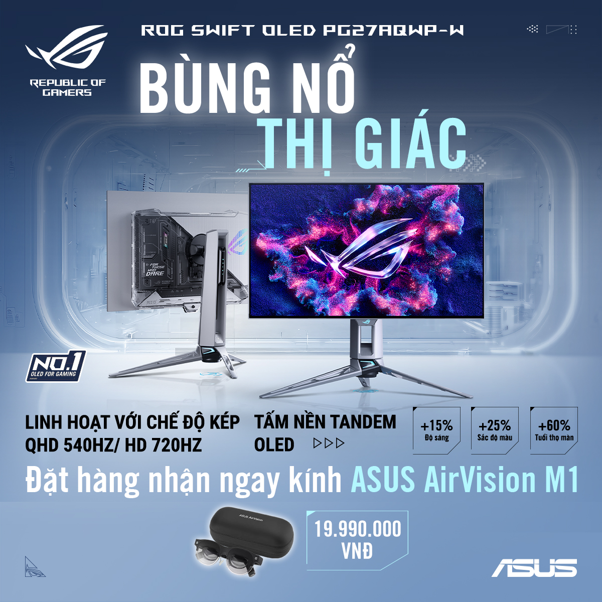 36984-pg27aqwp-w-pre-order-1200x1200-2 Màn Hình Gaming Asus 27inch ROG Swift OLED PG27AQWP-W (QHD, OLED, 540Hz, 0.02ms)