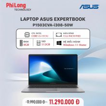 Laptop ASUS ExpertBook P1503CVA-i308-50W (Intel Core i3-1315U, RAM 8GB, SSD 512GB, VGA Intel UHD, Màn Hình 15.6inch FHD, Windows 11, Màu Xám)