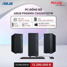 Máy Tính Để Bàn PC Đồng Bộ ASUS P500MV-13420H107W (Intel Core i5-13420H, RAM 16GB, SSD 512GB, Intel UHD Graphics, Bộ Nguồn 180W, Windows 11 Home, Kèm Phím Chuột)