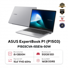 Laptop ASUS ExpertBook P1503CVA-i5SE16-50W (Intel Core i5-13500H, VGA Intel UHD, RAM 16GB, SSD 512GB, Màn Hình 15.6inch FHD, Windows 11, Màu Xám)