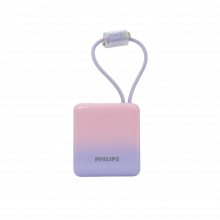 Pin Sạc Dự Phòng Nhỏ Gọn 10.000mAh Philips DLP2713NB Pink Blue (Kèm cáp Type-C và Lightning)