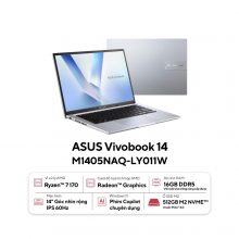 Laptop ASUS Vivobook 14 M1405NAQ-LY011W (AMD Ryzen 7 170, RAM 16GB, SSD 512GB, AMD Radeon, Màn Hình 14 inch WUXGA, Windows 11, Màu Bạc)