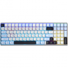 Bàn Phím Cơ Không Dây Aula S100 Pro Xanh Dương + Trắng + Tím Đậm - Brown Switch (3 mode, PBT Keycap, Hotswap, Rainbow LED)