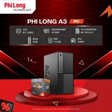 PC Phi Long Office A3 (Ryzen 3 3200G, A520M, RAM 8GB, SSD 512GB, PSU 500W, WiFi)
