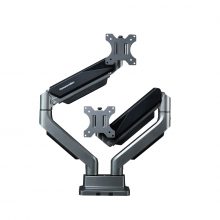 Giá Treo Màn Hình Đôi Human Motion T9-2 (Màu xám, Trọng lượng màn tối đa 15kg, Gắn bằng kẹp hoặc khoan lỗ)