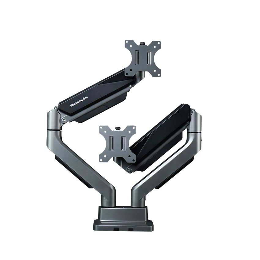 Giá Treo Màn Hình Đôi Human Motion T9-2 (Màu xám, Trọng lượng màn tối đa 15kg, Gắn bằng kẹp hoặc khoan lỗ)