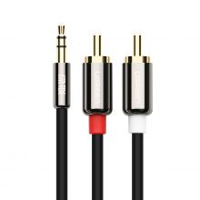 Dây Loa Audio 1 đầu 3,5 mm ra 2 đầu bông sen (RCA) dài 2m UGREEN 80847