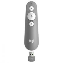 Bút Trình Chiếu Logitech R500S màu xám, kết nối không dây 2 chế độ Wireless 2.4GHz Hoặc Bluetooth, Laser đỏ, Hàng chính hãng, Bảo hành 12 Tháng
