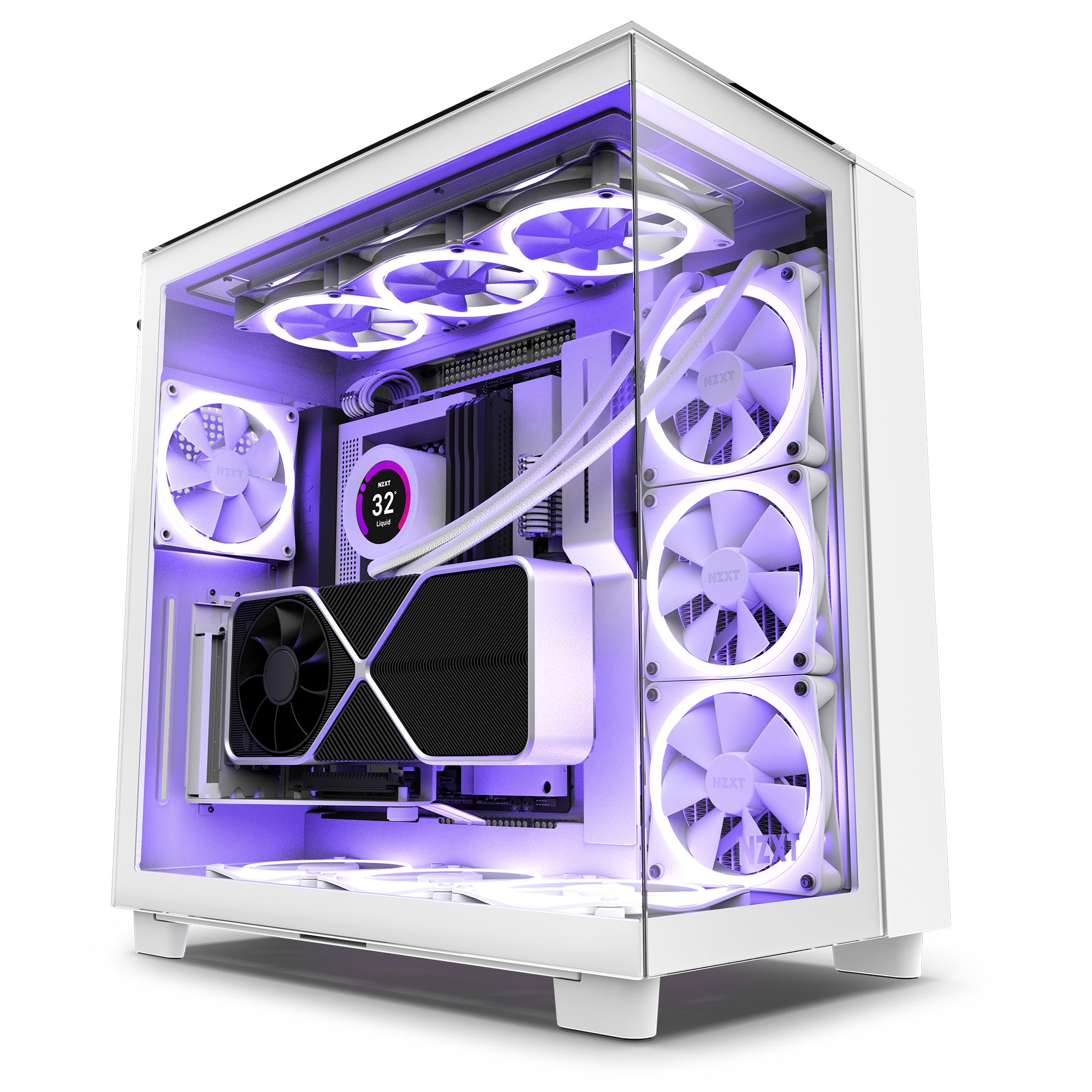 30125-philong-vo-case-nzxt-h9-elite-white-8 Vỏ Case NZXT H9 Elite All White (ATX, 3 mặt cường lực, Sẵn 4 Fan, Max 10 Fan, USB-C 20Gbps, Rad 360)