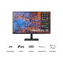 Màn Hình SAMSUNG 4K 32inch ViewFinity S8 LS32B800P (IPS, 1 tỉ màu, USB-C 90W PD, HDMI, DisplayPort, Chân xoay)