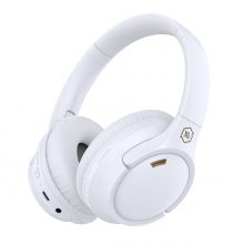 Tai Nghe Không Dây Over-ear Alpha Works FLEX 680 White (Bluetooth 5.4, AUX 3.5mm, Chống ồn ANC, Pin 40 giờ)