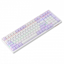 Bàn phím cơ Newmen GM328 White Purple - Blue Switch (98%, Led Rainbow, USB-C)
