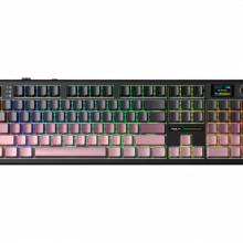 Bàn Phím Cơ Không Dây AULA F108 PRO Đen + Hồng Gradient - Grey Wood V3 Switch (3 mode, Gasket mount, Hotswap, Plate FR4)