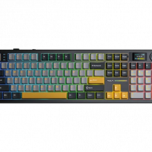 Bàn Phím Cơ Không Dây AULA F108 PRO Đen + Xám + Vàng - Reaper Switch (3 mode, Gasket mount, Hotswap, Plate FR4)
