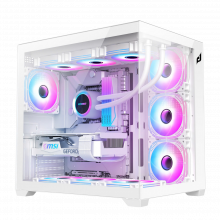 Vỏ Case Máy Tính EDRA ECS1504 White (ATX, No Fan, Max 10 Fan, Rad 360, USB-C)
