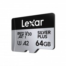 Thẻ nhớ MicroSDXC 64GB Lexar Professional SILVER PLUS 205MB/s (LMSSIPL064G-BNANG) UHS-I, V30, U3, A2