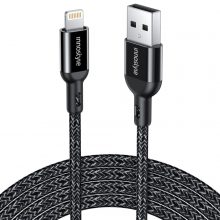 Cáp USB-A Sang Lightning Innostyle Powerflex IAL150ALBLK (Màu Đen, Dài 1.5 Mét)