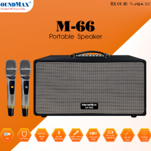 Loa Karaoke Di Động Soundmax M66 (100W, Bluetooth, AUX, TF, USB, OPTICAL, HDMI, 2 MICRO Không Dây)