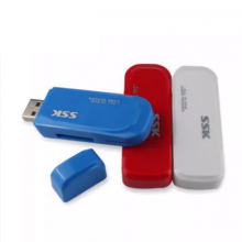 Đầu Đọc Thẻ Nhớ SSK SCRM060 màu xanh (SD, microSD, USB 2.0)