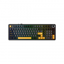 Bàn Phím Cơ Không Dây AULA F99 PRO Đen - Xanh Đậm - Cam Star Vector Switch (3 mode, Núm xoay, Mạch xuôi, Gasket mount, Hotswap)