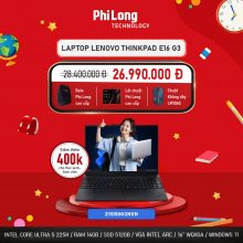 Laptop Lenovo ThinkPad E16 G3 21SR002NVN (Core Ultra 5 225H, RAM 16GB, SSD 512GB, VGA Intel Arc, Màn Hình 16inch WUXGA 60Hz, Windows 11)