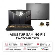 Laptop ASUS TUF Gaming F16 FX607VJ-RL034W (Core 5 210H, RAM 16GB, SSD 512GB, RTX 3050, Màn Hình 16 inch WUXGA 144Hz, Windows 11, Màu Xám)