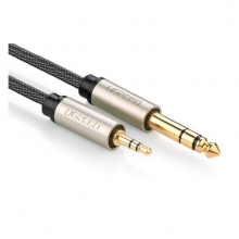 Cáp Audio 3.5mm sang 6.5mm, Bọc sợi Nilon, Dài 1M Ugreen 10625