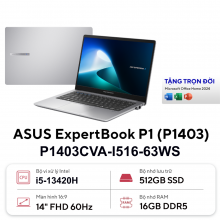 Laptop Asus ExpertBook P1 P1403CVA-I516-63WS (Intel Core i5-13420H, Ram 16GB, SSD 512GB, Intel UHD Graphics, Màn Hình 14inch FullHD, Windows 11 Home 64-bit + Office Home, Màu Xám)