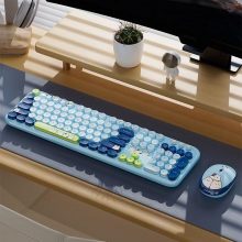 Combo Bàn Phím Và Chuột Không Dây MOFII Silly Cat - Blue (2.4GHz)